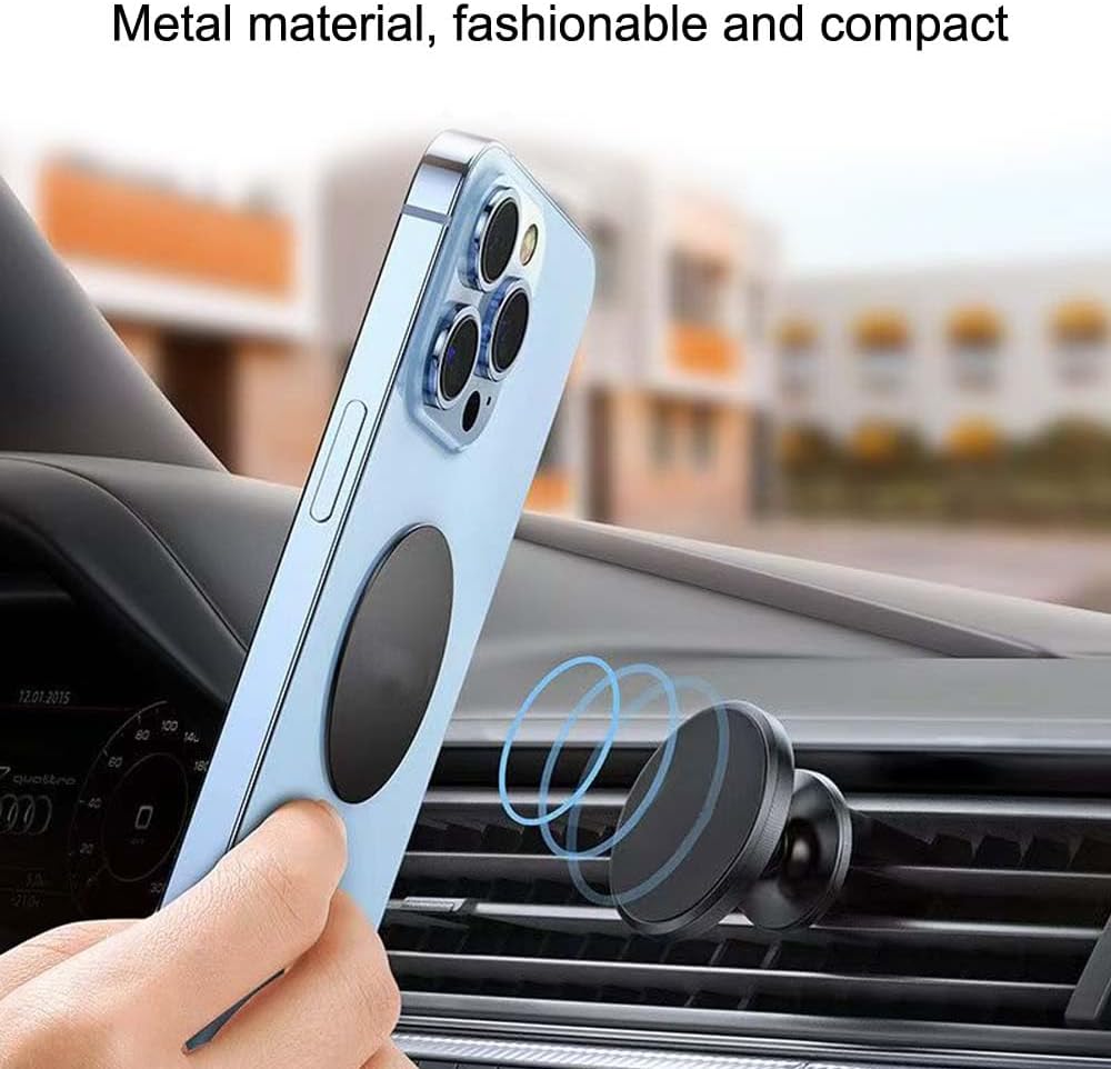 ANRACHEL (Black,10 Pack) Universal Metal Plate with Adhesive for Magnetic Car Phone Holders, Wall, Magnets. Round Disk
