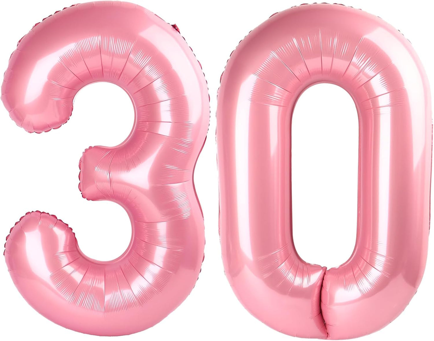 Pearl Pink Huge Number 30 Balloon - 40 Inch Birthday Decoration for 30th Anniversary Celebrations