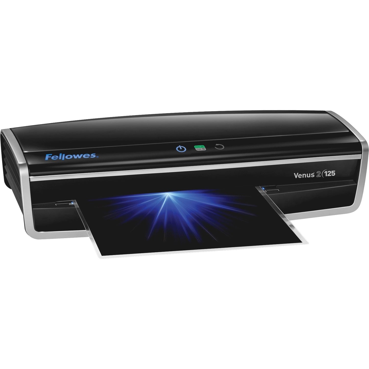 Fellowes Laminator Venus 2 125, Rapid 30-60 Second Warm-up Laminating Machine, with Laminating Pouches Kit (5734801), Black, Silver, 5.1" x 21.3" x 8.2"