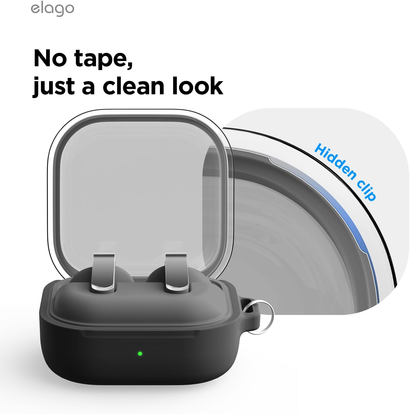 elago 4 4 Compatible with Samsung Galaxy Buds Pro Case & Galaxy Buds Case, Duo with Carabiner, Premium Silicone + TPU