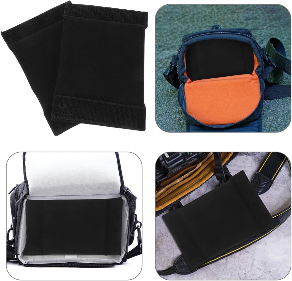 5.51X3.77X0.55In KICHOUSE Camera Bag Divider Insert Padded Organizer for Dslr Mirrorless Cameras Lens Compartments