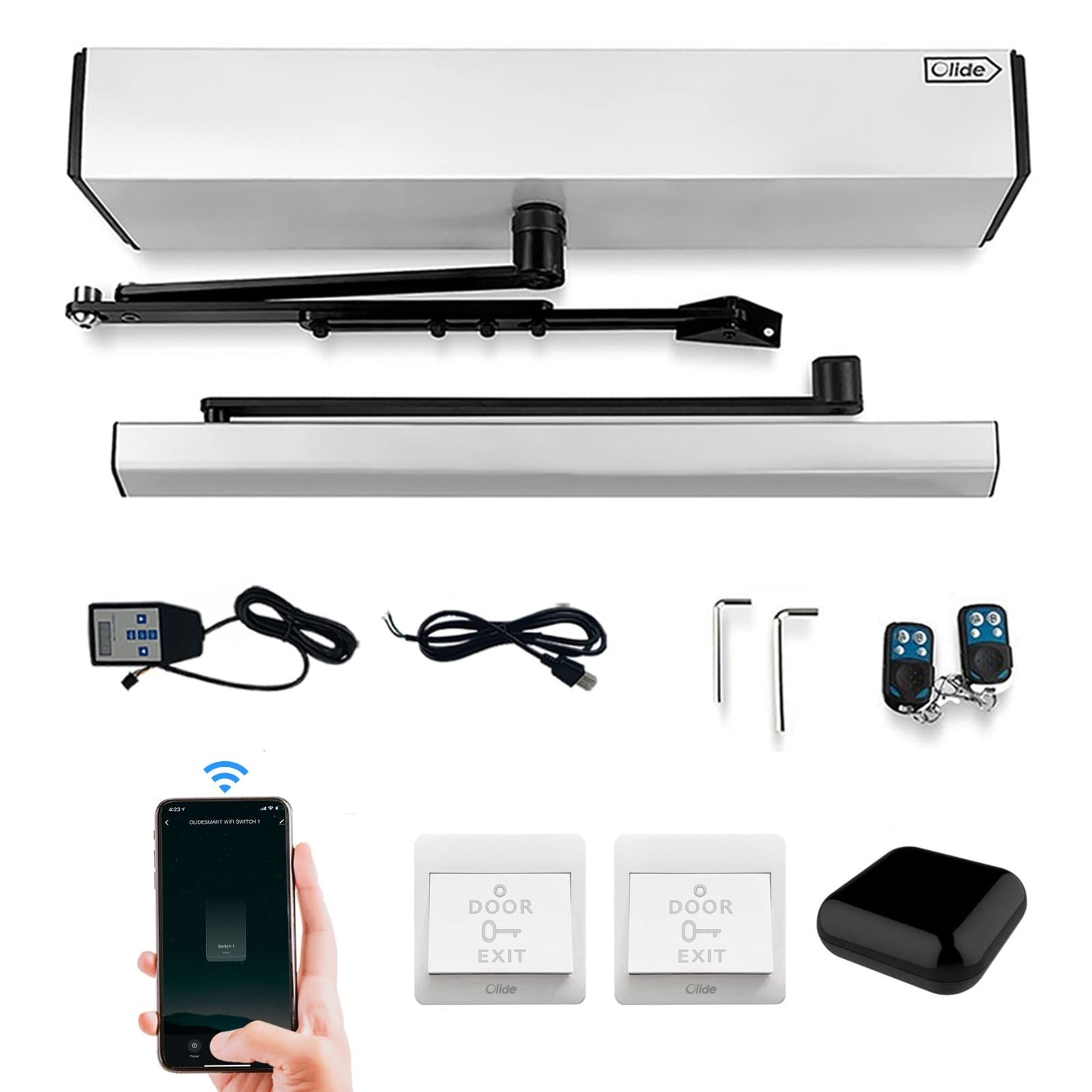 Olideauto WiFi Door Opener Automatic Push Button Activate with 1PCS WiFi Smart Controller,Phone App Control Remotely