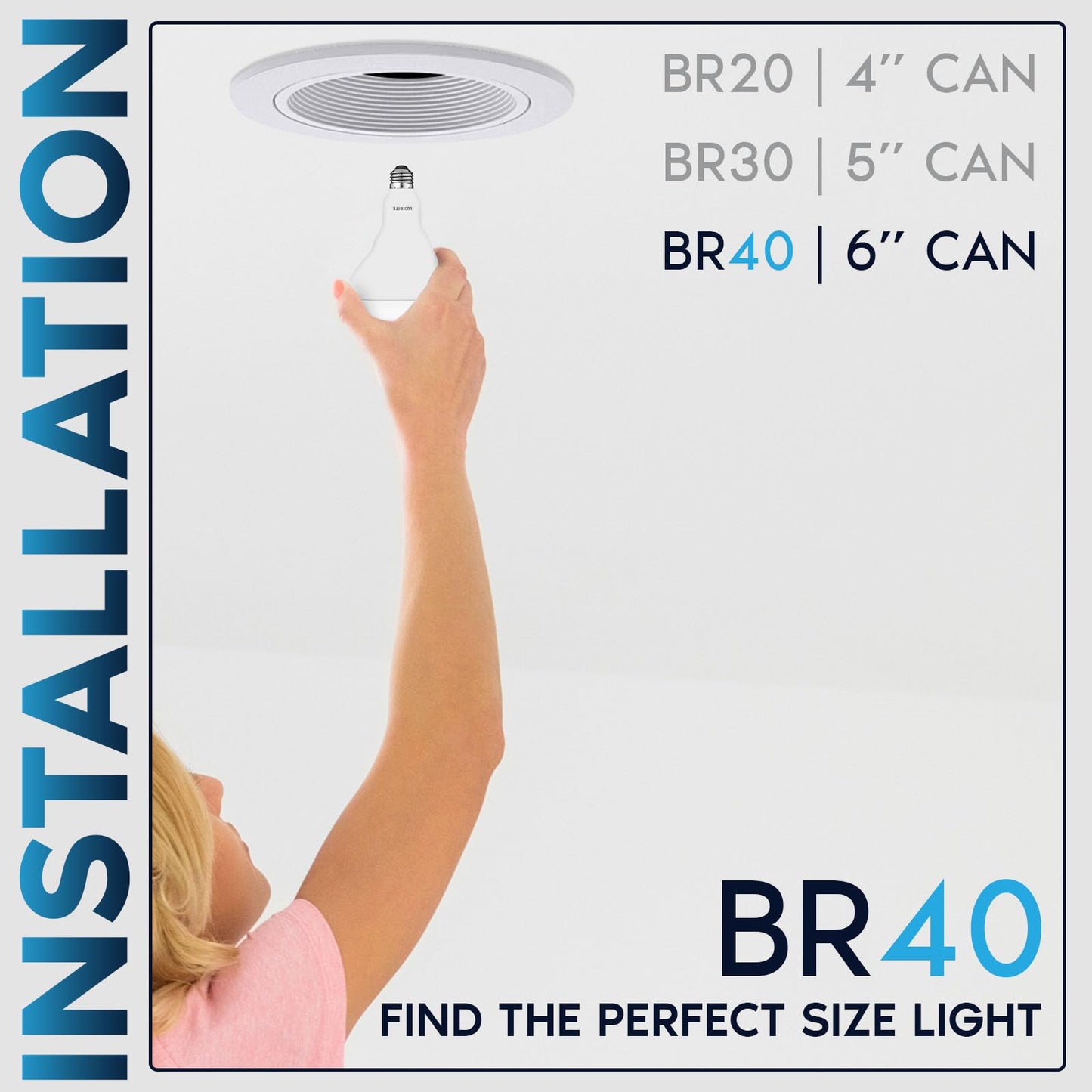 LUXRITE BR40 LED Light Bulbs, 85W Equivalent, 4000K Cool White, Dimmable, 1100 Lumen, LED Flood Light Bulb, 13W, E26 Medium Base, Indoor/Outdoor - Perfect for Office and Recessed Lighting (12 Pack)
