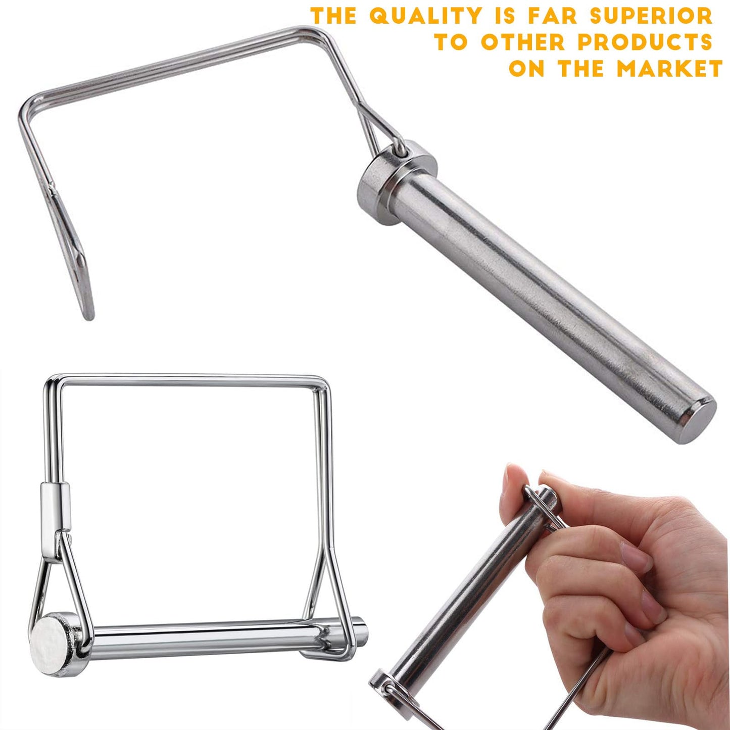 10 PCS Large Trailer Coupler Pin Heavy Duty Trailer Hitch Pin Safety Locking Pin 5/16 X 2-3/4 (8X70MM)