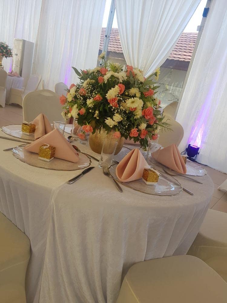Your Chair Covers - 10 Pack 20 Inch Blush Cloth Polyester Napkins – Washable Dinner Fabric Napkins with Hemmed Edges for Weddings, Restaurants & Special Events