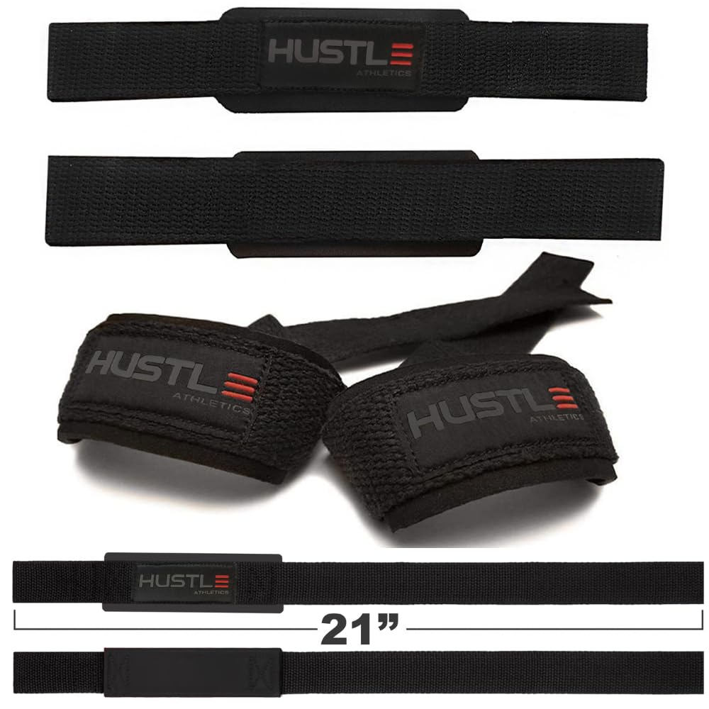 Lifting Straps for Weightlifting & Deadlifts – 21" Wrist Straps with Thick Neoprene Padding – Pro Heavy Duty Gym Wrist Wraps for Powerlifting, Bodybuilding & Strength Training for Men & Women (STEALTH)