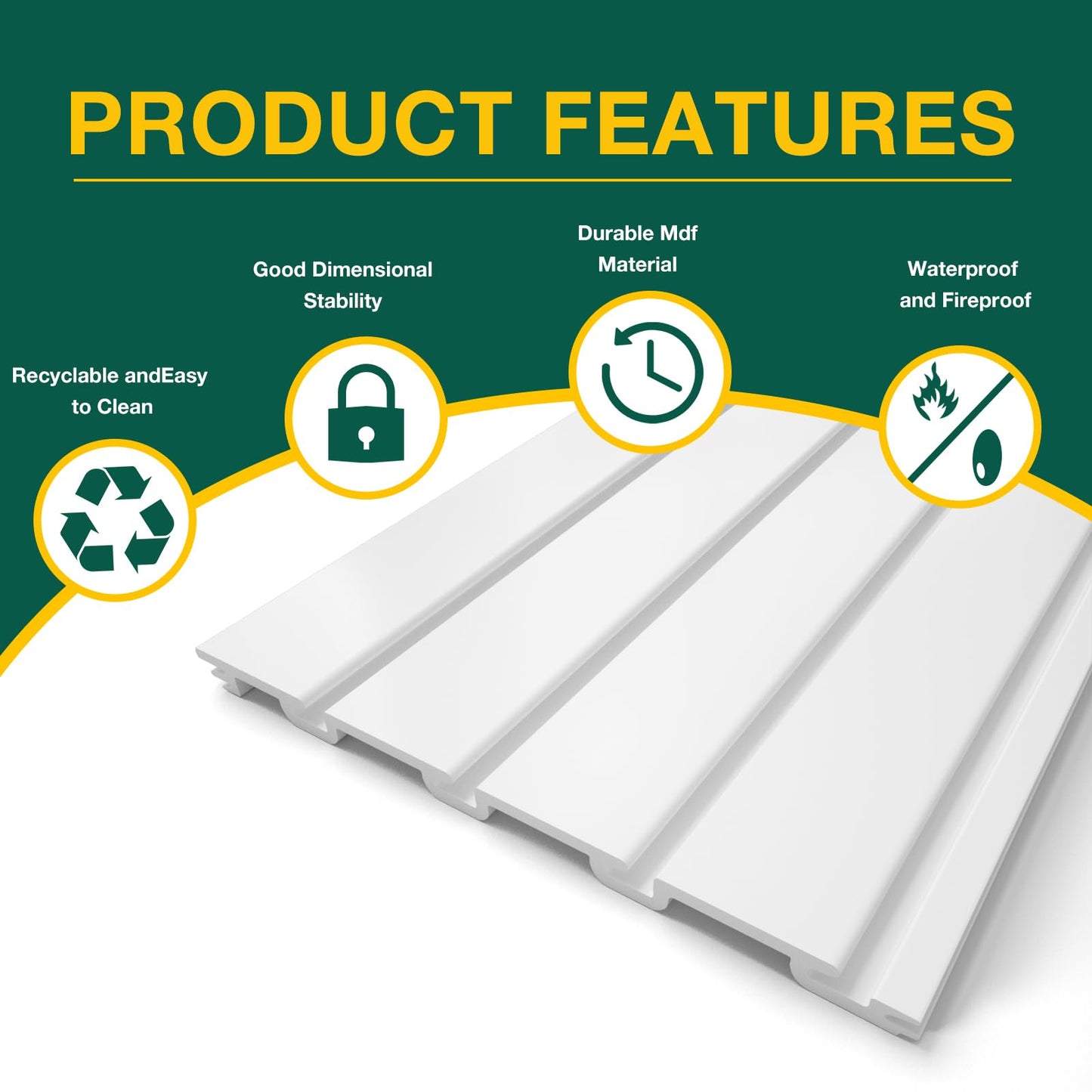 Yuzzy Slat Wall Paneling 4 x 8ft, Garage Slatwall Panel Wall Storage Systems, Heavy Duty PVC Garage Wall Organization (White)
