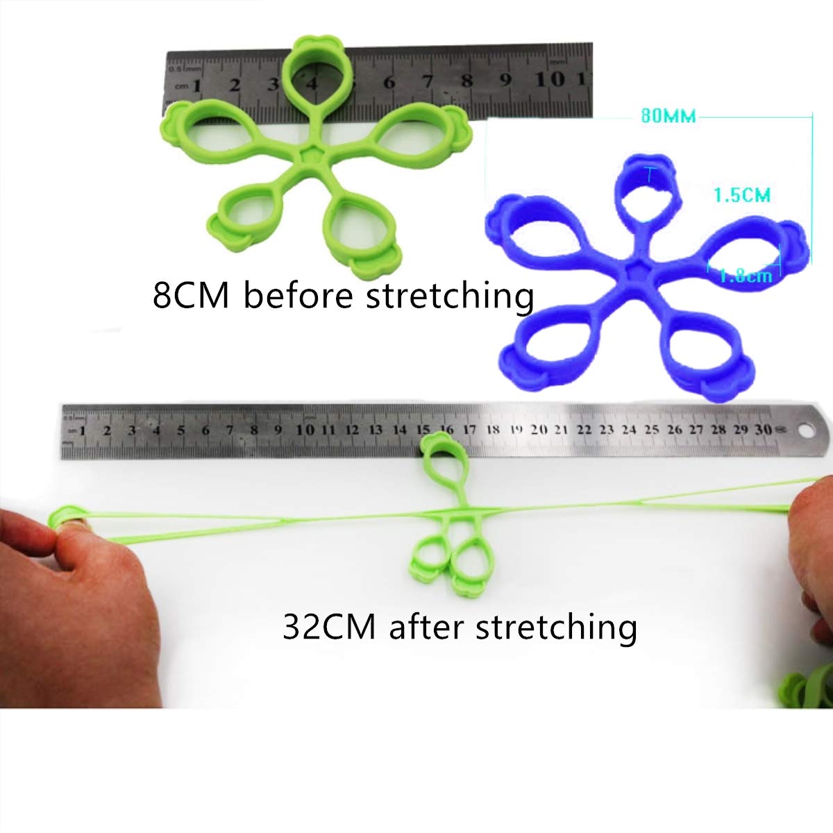 JBBERTH 4PCS Finger Stretcher Hand Resistance Bands Hand Extensor Exerciser Finger Grip Strengthener Strength Trainer Gripper set, Finger Resistance Bands Finger Grip Exerciser Strengtheners Trainer