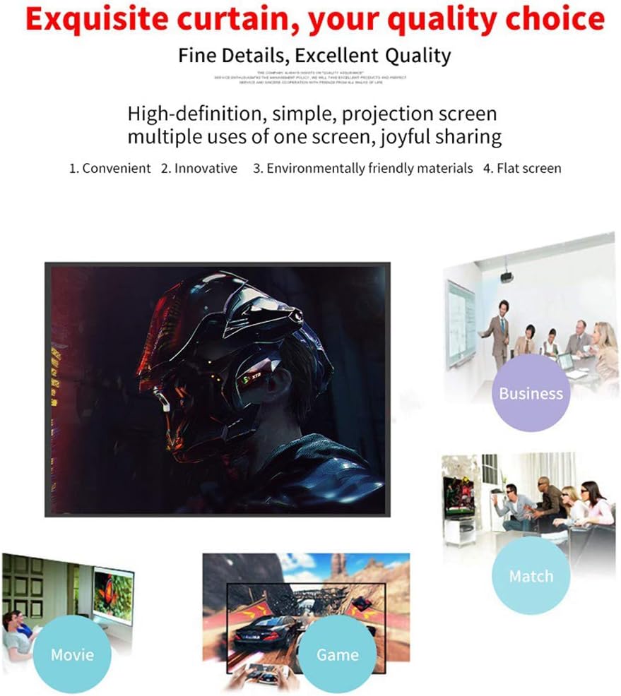 StepOK 16:9 60"|72"|84"|100"|120"|150" Projector Screen, White Projector Screen, No Crease Home Theater Foldable