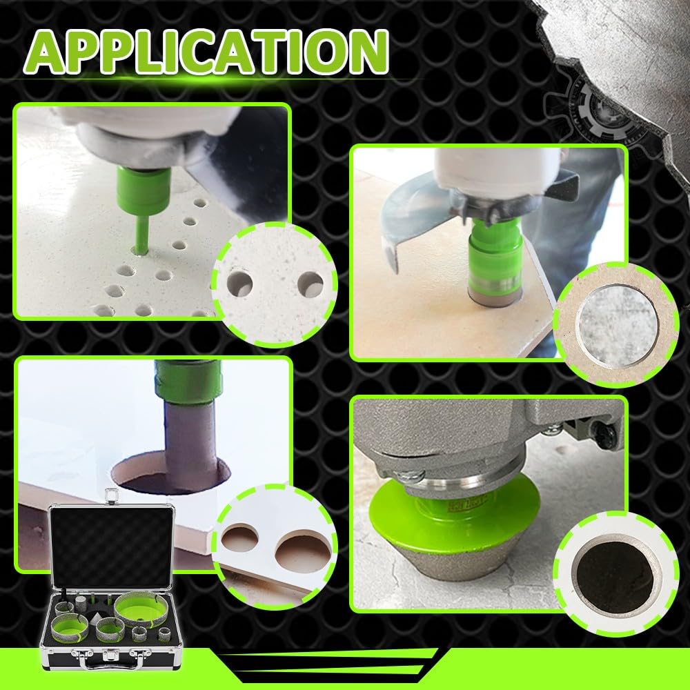 FACHLICH Diamond Porcelain Saw Blade and Diamond Tile Hole Saw Kit - FACHLICH from 1/4" to 4" Porcelain Ceramic Tile Diamond Core Drill Bits Set
