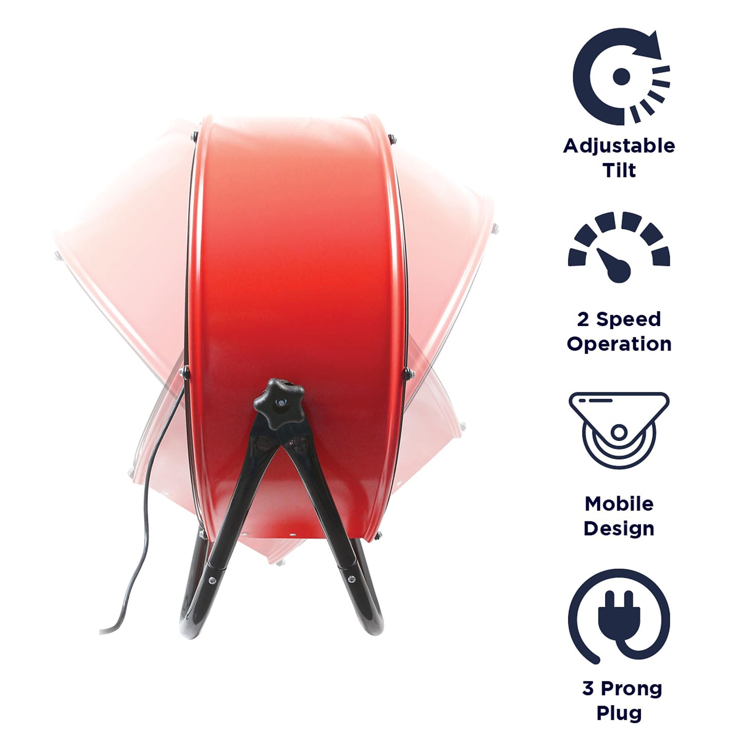 Maxx Air 24" Industrial Fan Heavy Duty - Rugged Drum Fan for Workshop - Powerful Shop Fans Heavy Duty for Industrial Use - Large Cooling Solution for Factories and Warehouses