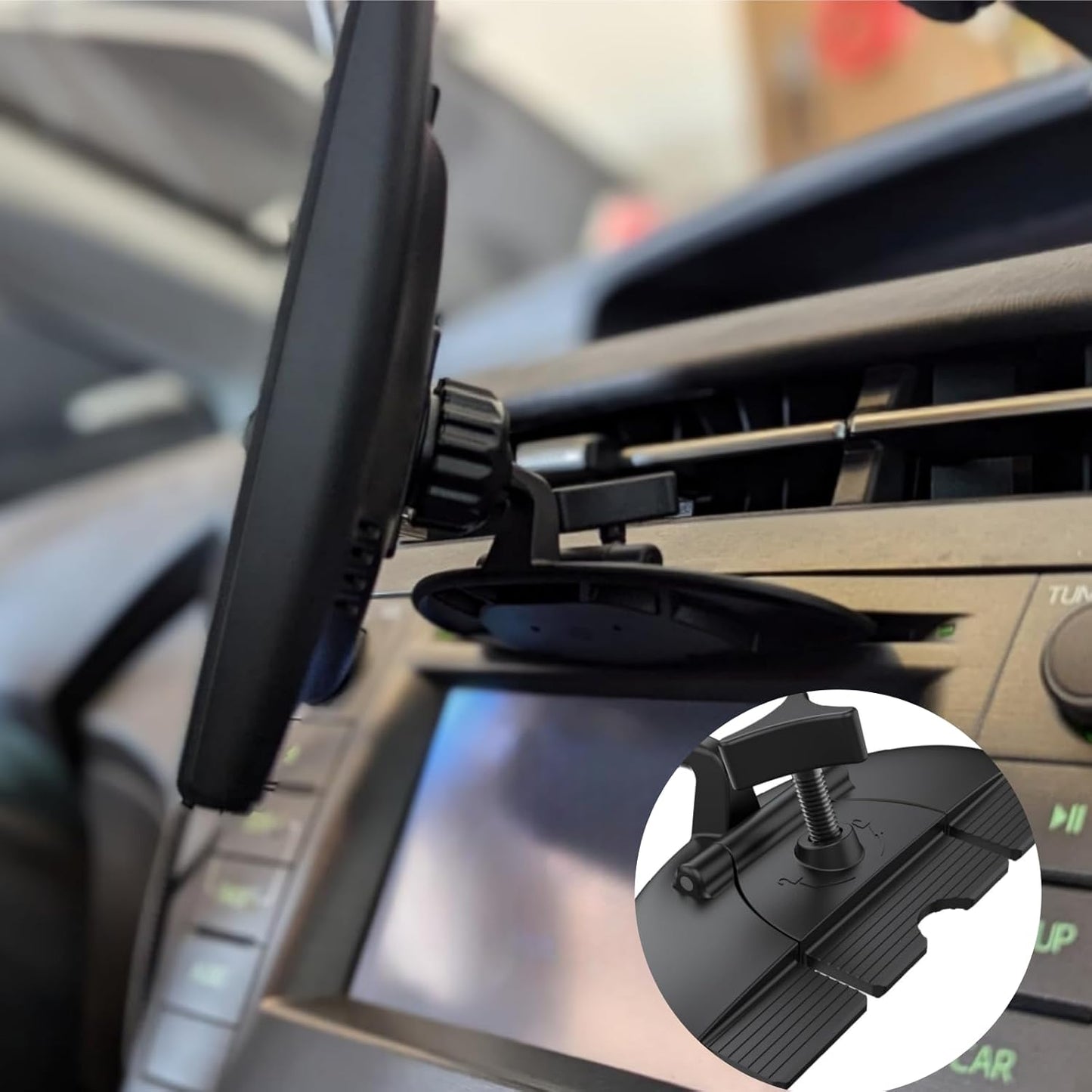 Epronic 17.2mm 7-10.26 inch Portable Car GPS Mount, Ball Adapter CD Slot for Phone Holder, Magnetic Mount, Compatible