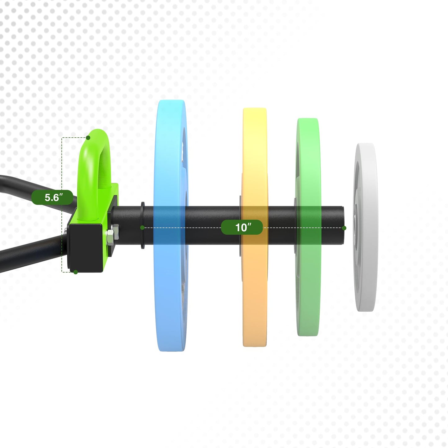 FovemiG Hex Trap Bar 2-Inch Olympic Weightlifting Barbell,48.6" Deadlift Bar for Squats,Shrugs,Push-Ups,400Lbs Weight Capacit Suitable Home Gym Equipment Workouts for Beginners,Women,Men-Green