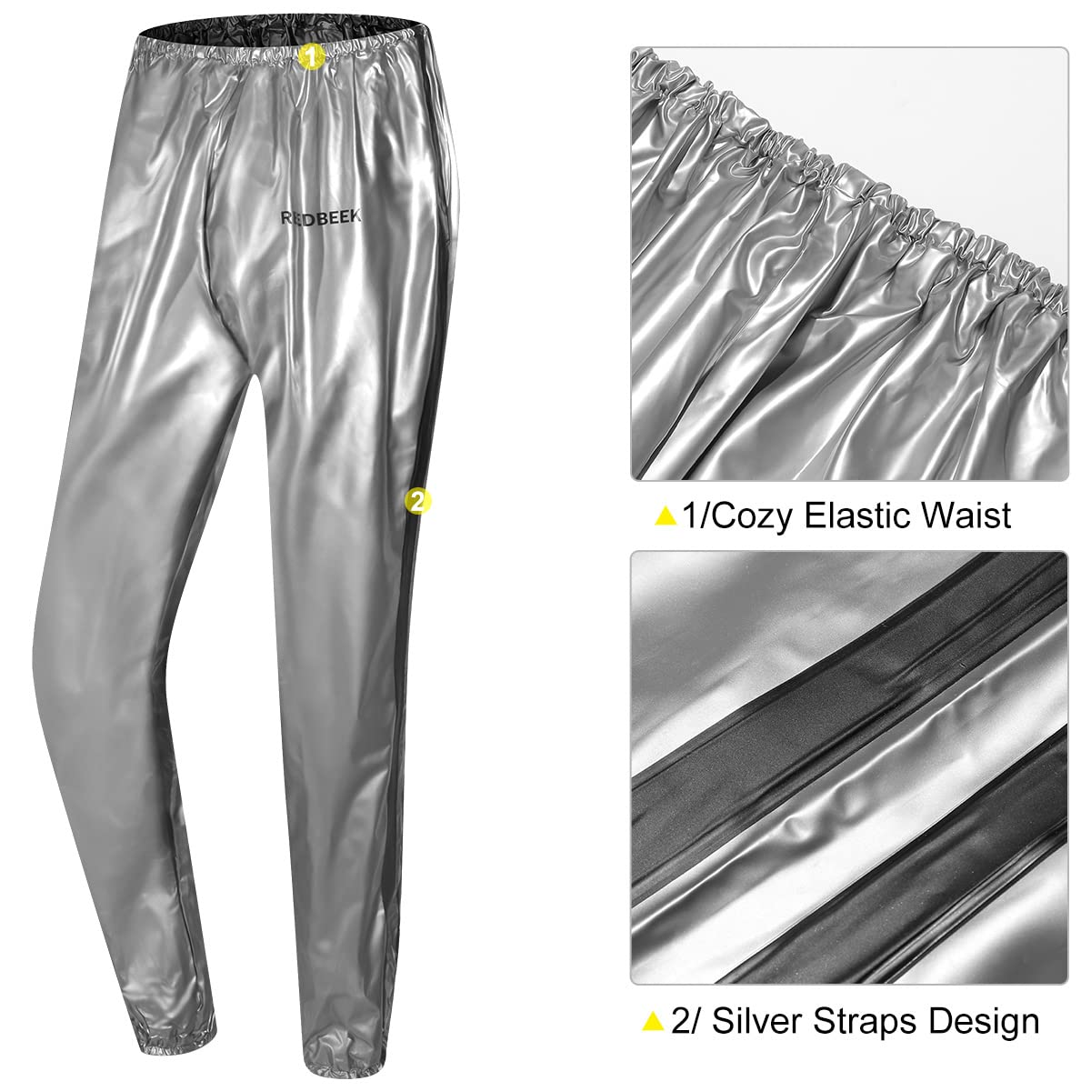REEDBEEK Heavy Duty Fitness Sweat Suit Heat Trapping Sauna Suit Gym Exercise Heat Shaper Button Jacket Pant