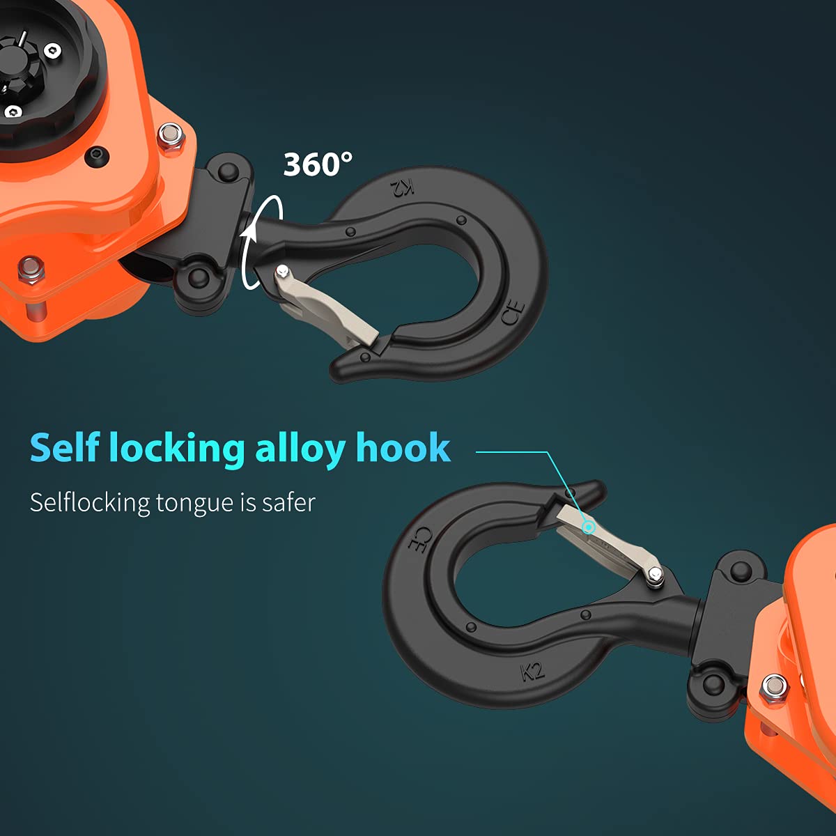 Amarite Lever Chain Hoist, 1.5 Ton / 3300 lbs Capacity, 10ft G80 Chain, Manual Ratchet Hoist for Lifting, Pulling and Binding Heavy Loads