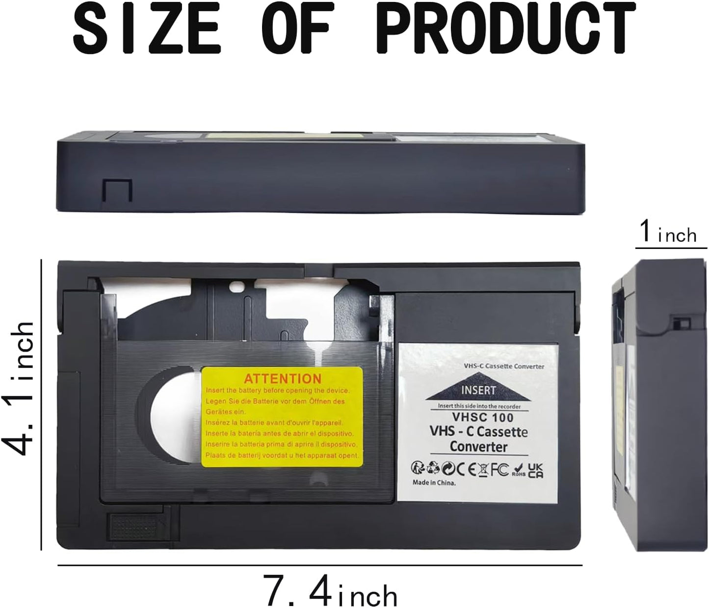 BECBOLDF Cassette Cassette 8mm Hi8 4 VHS-C Adapter Compatible with VHS-C SVHS Camcorders Motorized VHS Converter Not