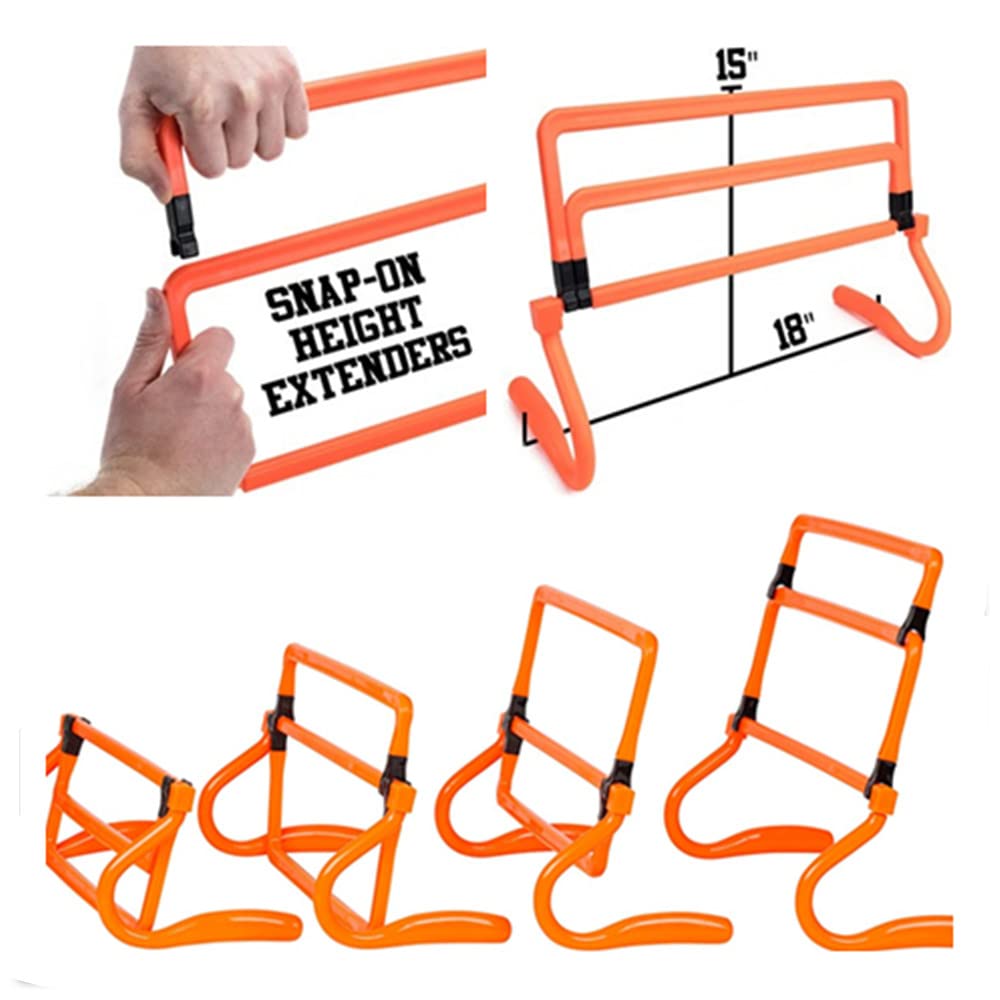 Kvittra Adjustable Speed Training Hurdles Fitness & Speed Training Equipment with Agility Ladder - Plyometric Fitness & Speed Training – Hurdle/Obstacles for Soccer, Football, Track & Field