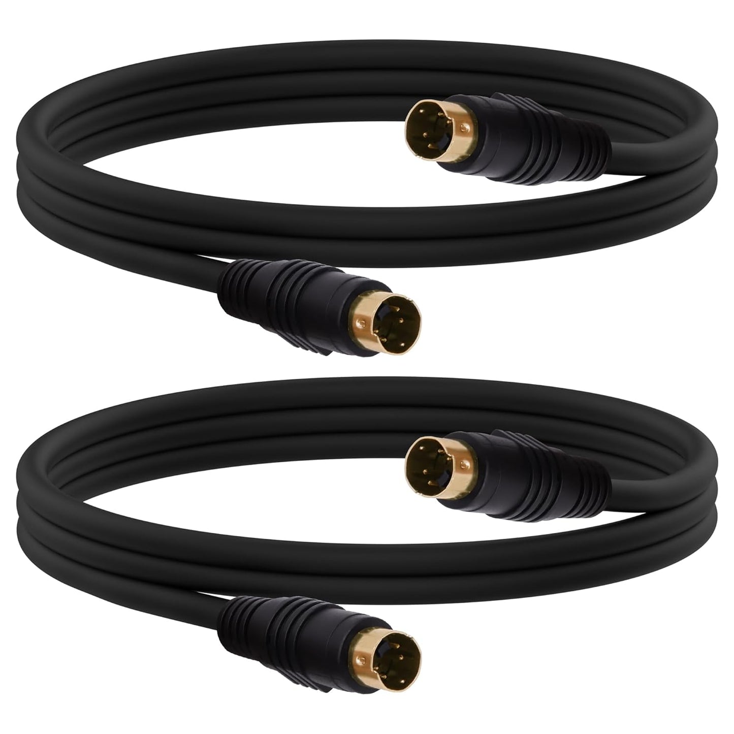 YARCHONN 4 -1.5M-2Pcs (ML) S-Video Cable Pin Mini Din SVideo Male to Male Extension Cable,SVHS Lead Cord Male Connector