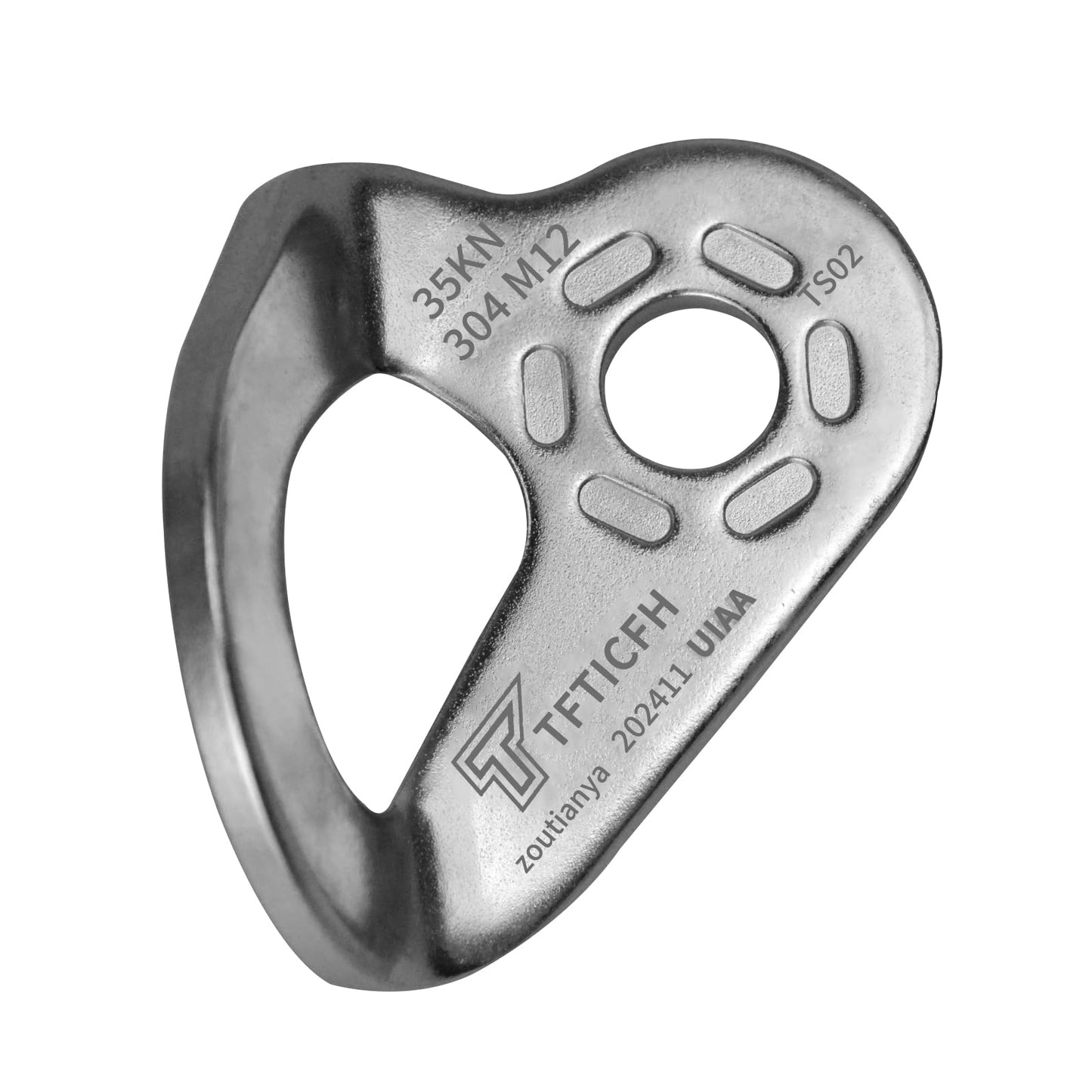 TFTICFH 35kN UIAA Certified Heavy Duty Stainless Steel M12 Climbing Bolt Hanger, 5pc Silver