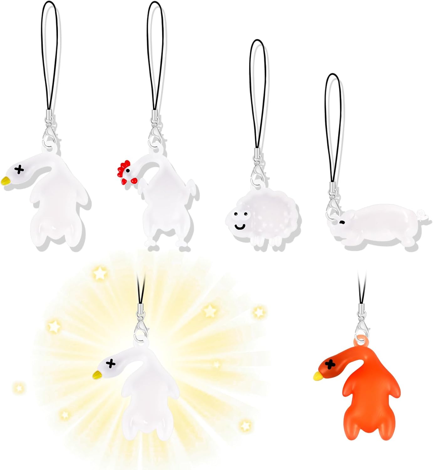 Cute Phone Charms Pink Cellphone Charms for Case Kawaii Charm for Phone Black Car Keychain Charm Kit White Mobilephone