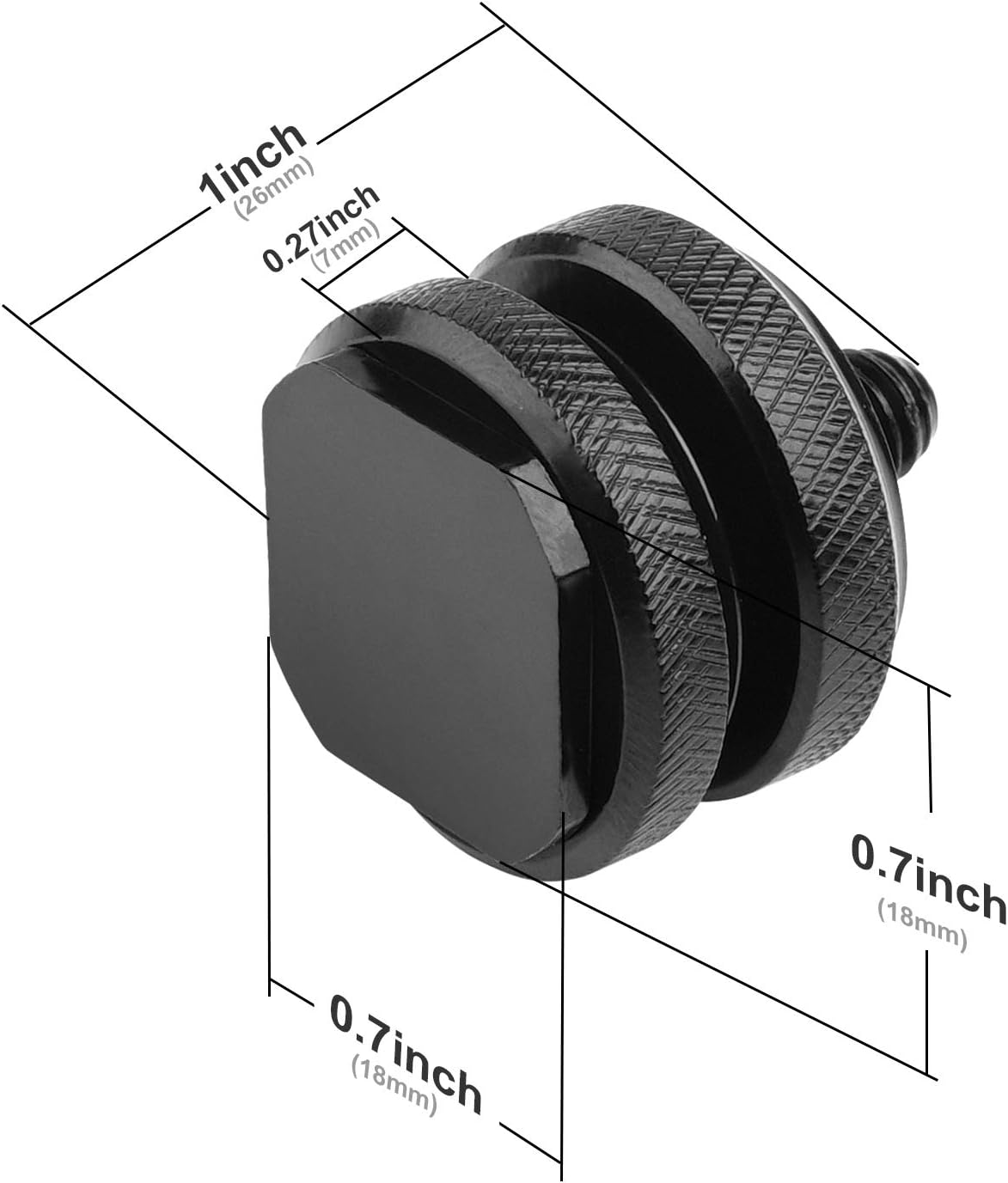 1/4"-20 (Pack 2) Camera Hot Shoe Mount to Tripod Screw Adapter Flash Shoe Mount for DSLR Camera Rig