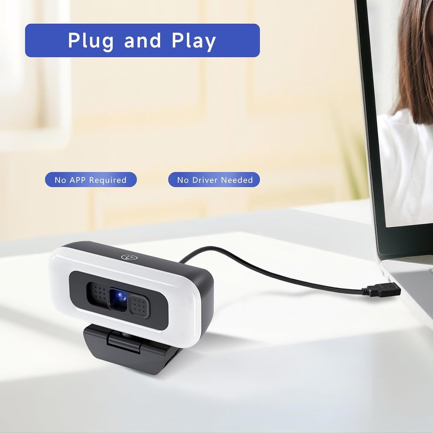 Combess 1080P, Webcam for PC - PC Camera Webcam Desktop Computer Web cam with Privacy Shutter and Tripod Autofocus