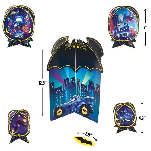 Multicolor Bat Wheels Table Centerpiece Kit - 12.2" (1 Set) - Ideal for Kids' Birthday Parties & Celebrations