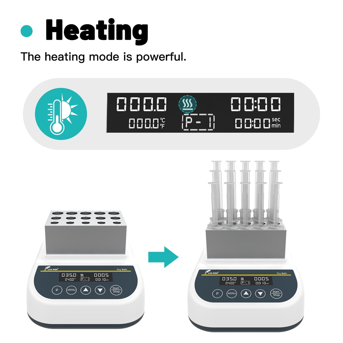 LAB FISH 2.5ml/5ml/10ml Capacity Gel Heating Machine Professional PRP PPP Maker Heater Dry Bath Incubator Block Temperature Control