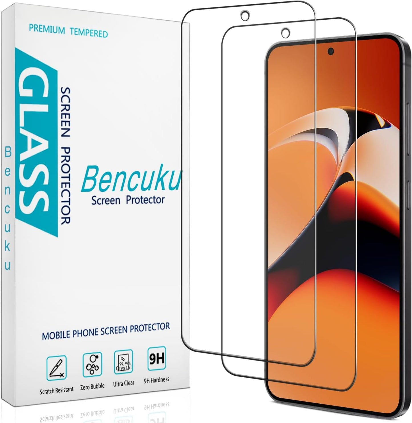 (2 Pack) S24 Screen Protector Designed for Samsung Galaxy FE Tempered Glass, Support Fingerprint Unlock, Anti Scratch