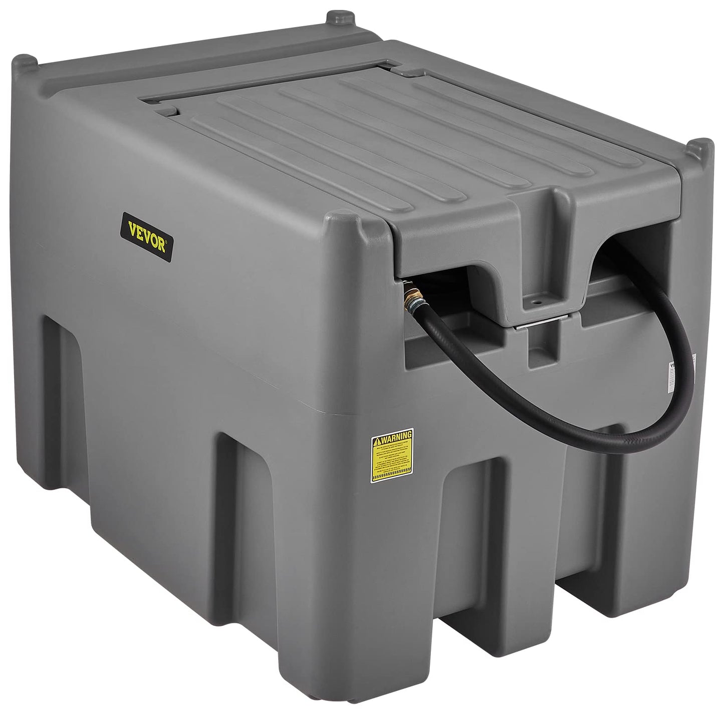 VEVOR Portable Diesel Tank, 116 Gallon Capacity & 10 GPM Flow Rate, Diesel Fuel with 12V Electric Transfer Pump and 13.1ft Rubber Hose, PE Transfer Tank for Easy Fuel Transportation, Gray