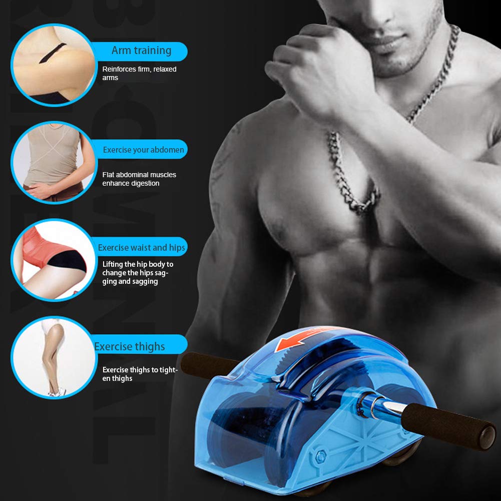 Ab Roller for Abs Workout Abdominal Exercise Rollers, Abdominal Roller 4 Wheels Ergonomic Grip for Core Strength Training Exercise for Home and Gym Use