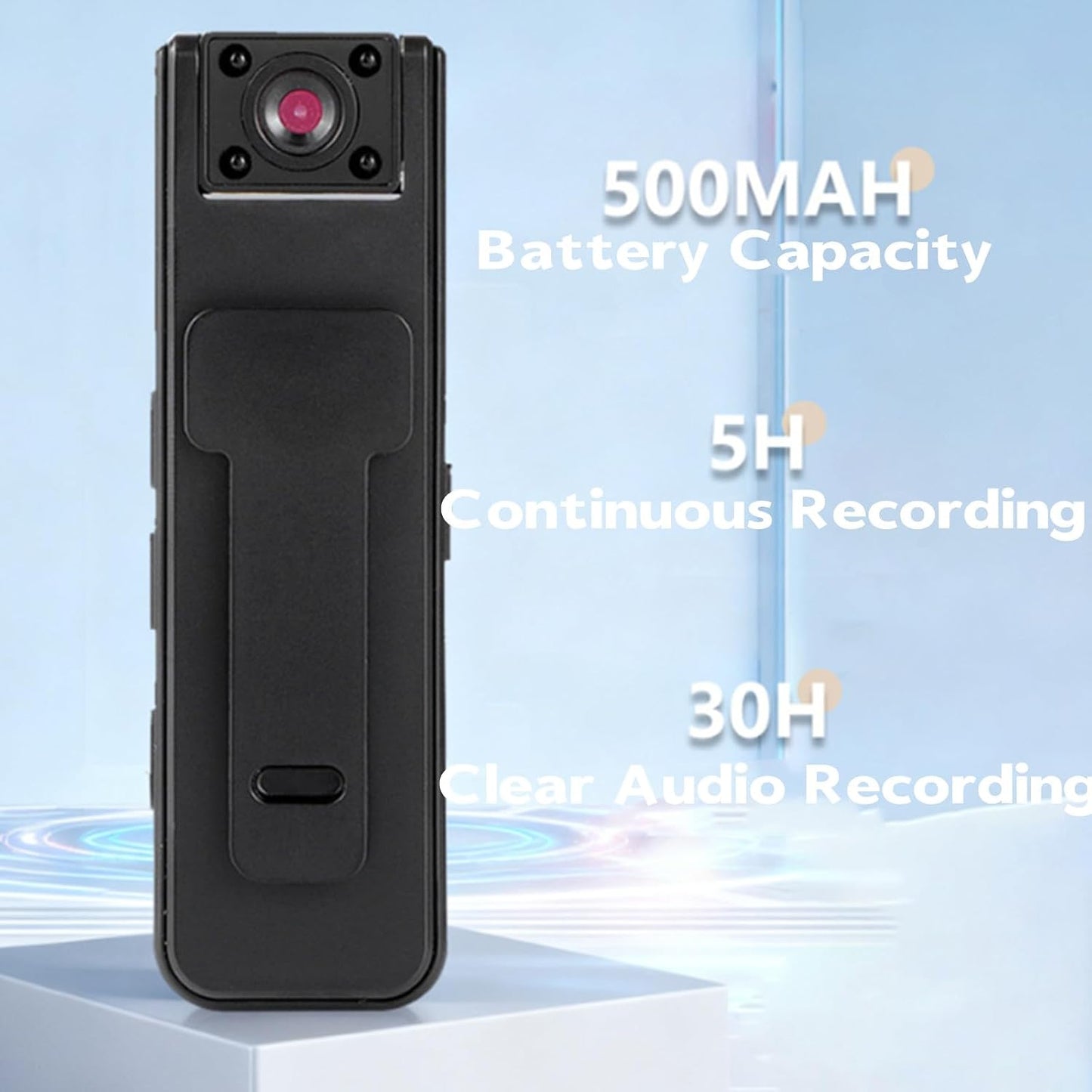 Generic 2-in-1 1080p (1 Ultra HD Sports Video & Audio Recorder, Portable Clip-On Video Recorder, Mini Body Camera