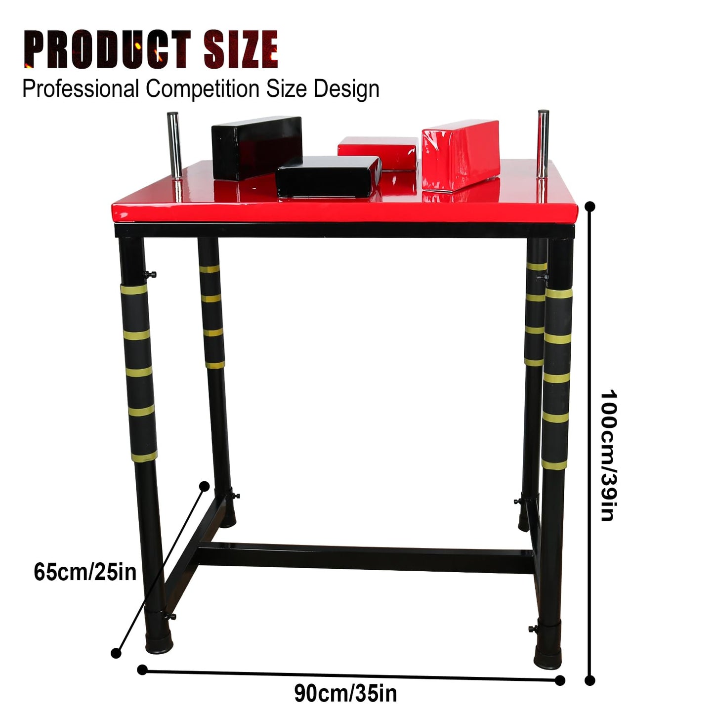 INNOLIFE Professional Arm Wrestling Battle Table, Arm Strength Training Equipment Competition Training Arm Wrestling Table for Use in Home Gym, Red