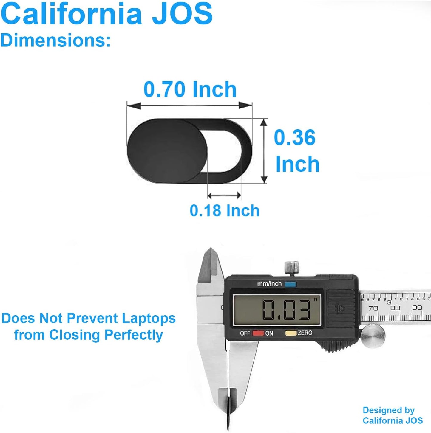 California JOS [8 Pack] 0.03 inch JOS Webcam Cover, Ultra Thin Laptop Camera Cover Slide for iPhone iPad MacBook Pro