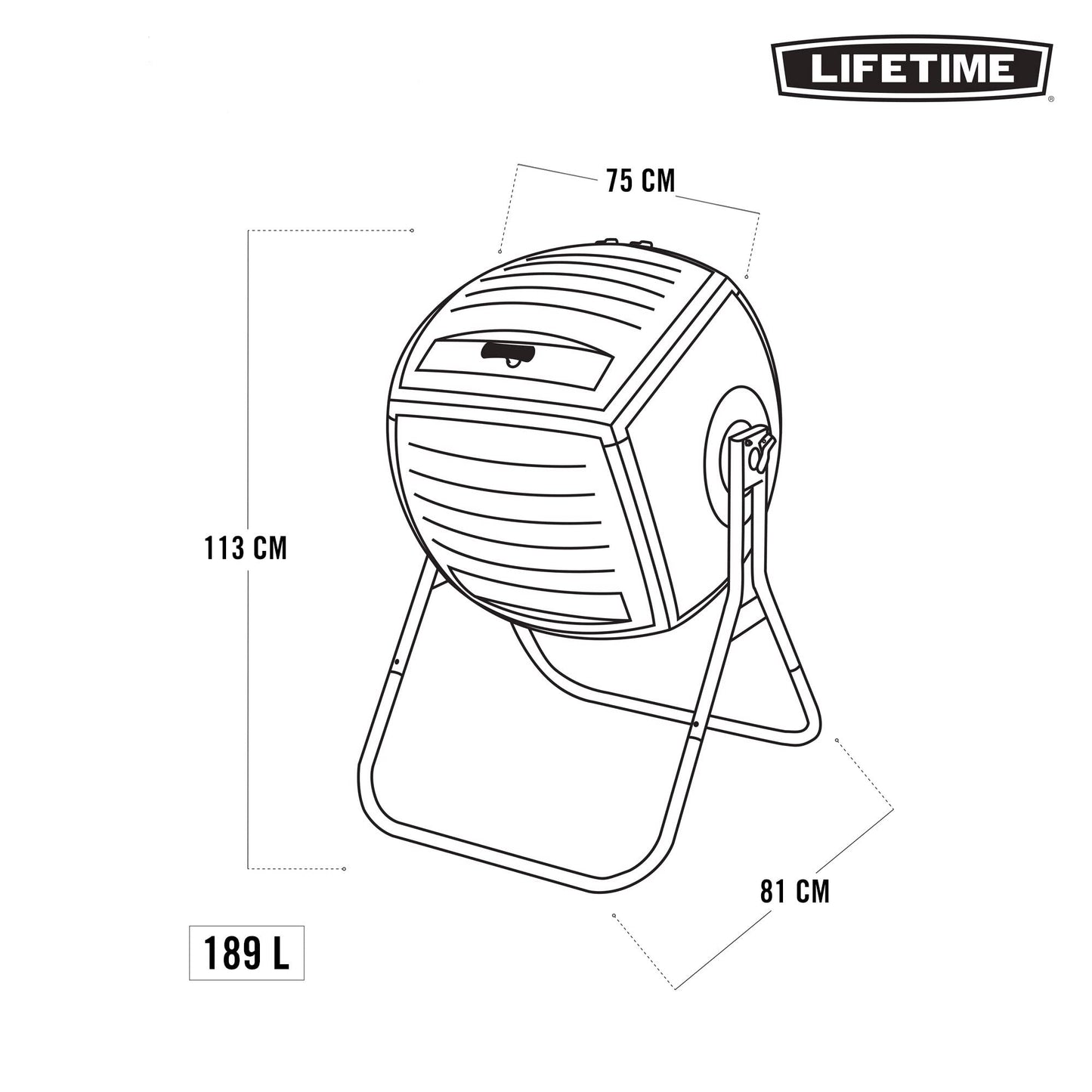 Lifetime 60076 50 gal Compost Tumbler, Black