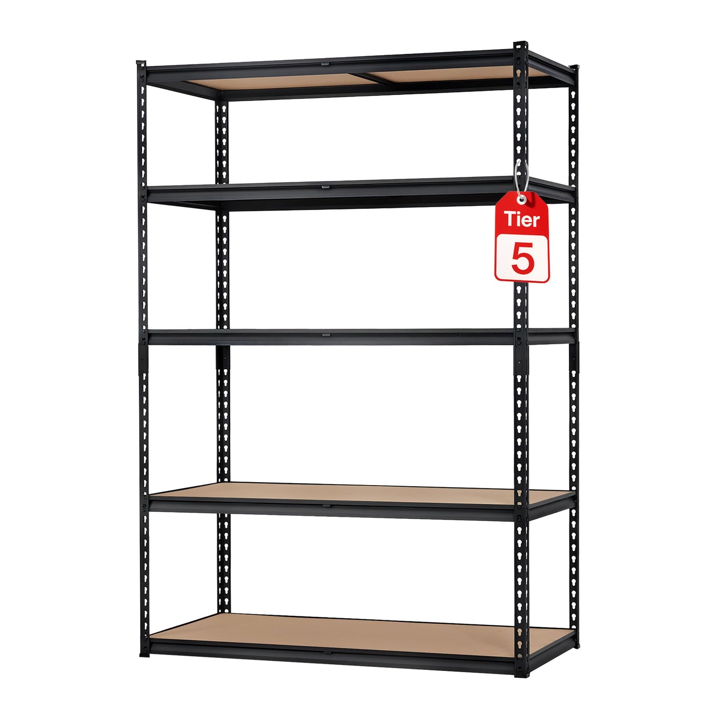 MilleLoom 48 in l x 24 in w x 72 in h 5-Tier Heavy Duty Storage Shelving Rack, 2500 LBS Capacity, Adjustable Metal Shelves for Kitchen Pantry, Basement, Bathroom, Laundry Room Organization