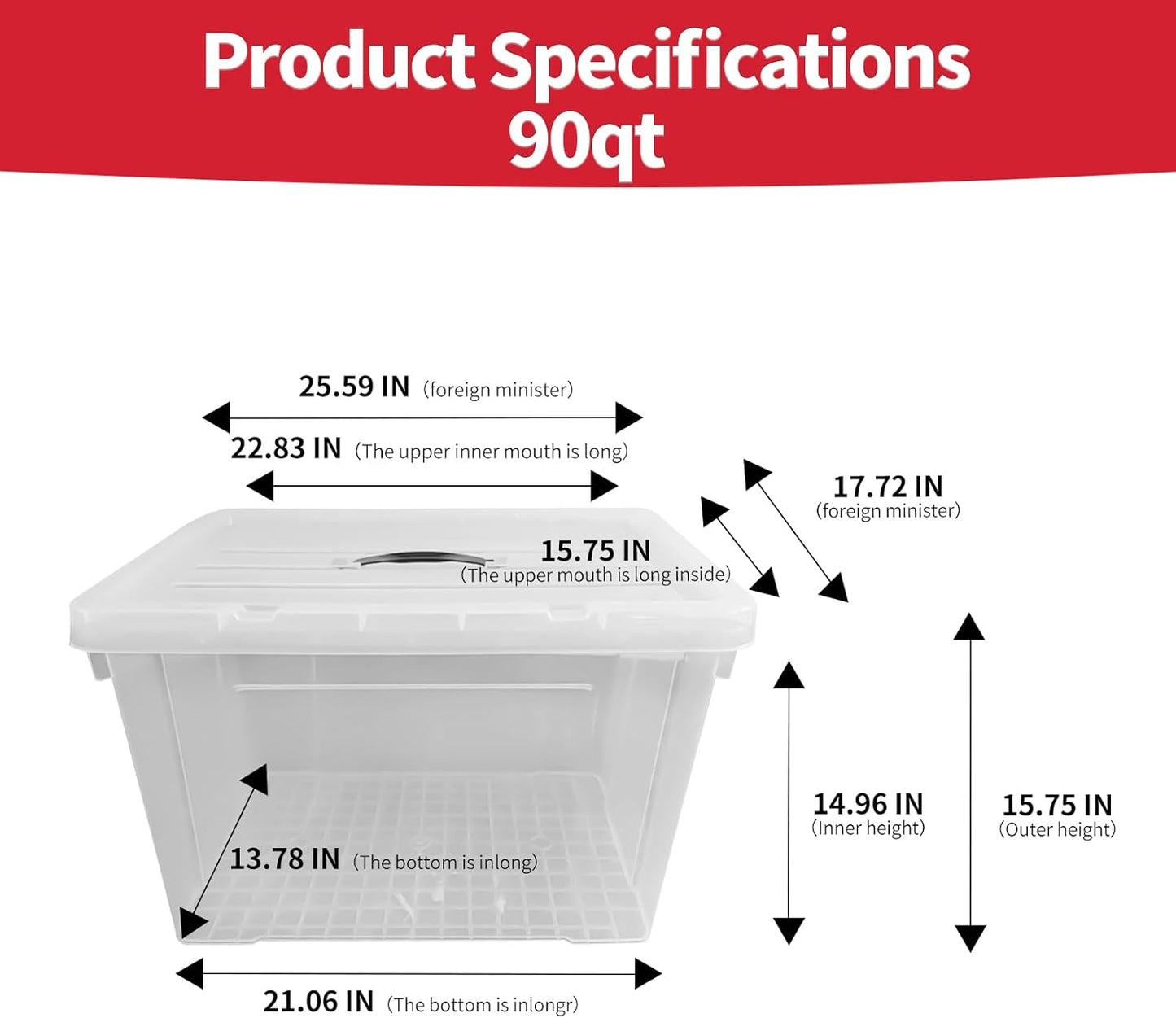 90 Quart Heavy-Duty Stackable Clear Storage Bins by [Brand Name] - BPA-Free Organizing Containers with Lids for Home & Office