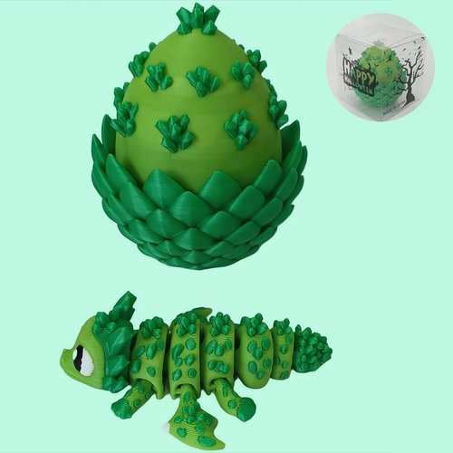 Enchanted 3D Egg - Handcrafted Collectible with Miniature Green Crystal Dragon & Egg | Fantasy Decor Gift
