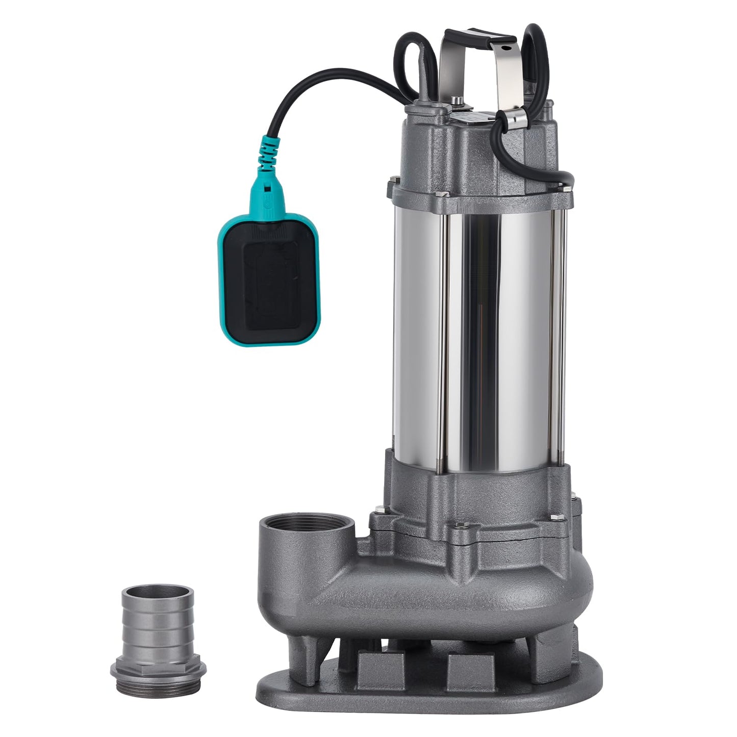 1 HP 5280 GPH Submersible Sewage Pump, Heavy Duty Cast Iron Effluent Pump with Automatic Tethered Float Switch, Sump Pump for Sump Basin, Basement, Residential
