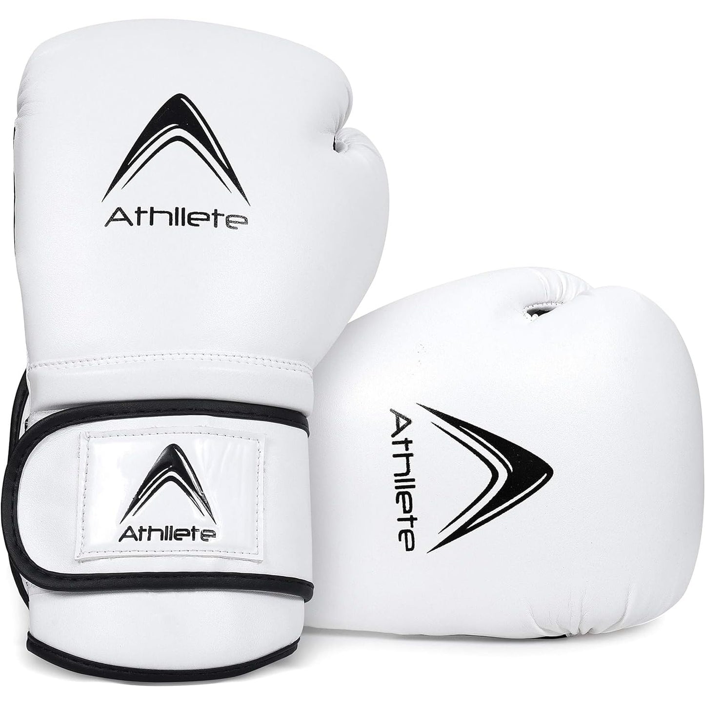 Athllete Boxing Gloves Men & Women, Training & Sparring, 14 oz, Black/White