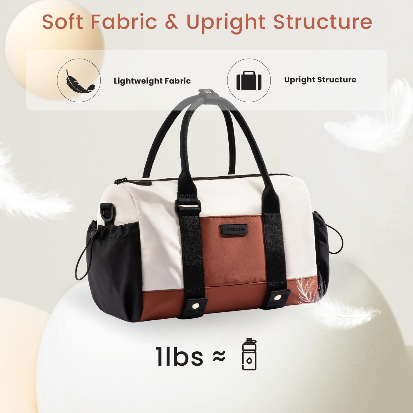 LOVEVOOK Small Gym Bag for Women with Yoga mat Holder, Mini Duffle Bag for Travel with Wet Pocket, Overnight Personal Item Bags, Lightweight Carry on Weekender Duffel for Workout, Dance, Ballet