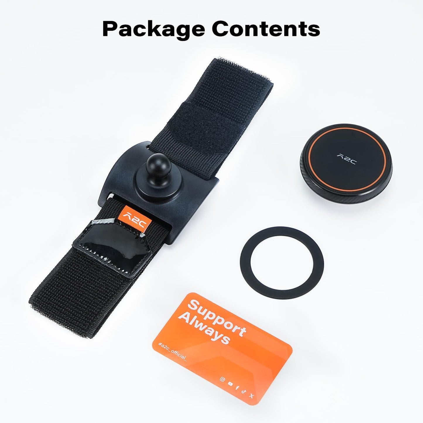 A2C 360 Magnetic Guitar Phone Holder Mount with Adjustable Elastic Strap | Rotatable Ball Head | Guitar Accessory Gift
