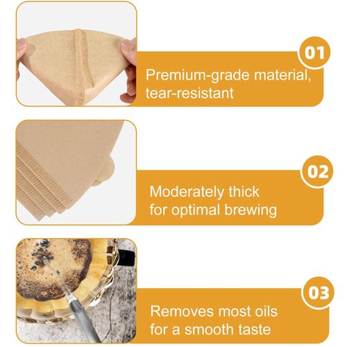 Coffee Filters #4, Coffee Filters 4 Cone Paper, Unbleached, Brown, 8-12 Cup, Number 4 Coffee Filter, 100 Count