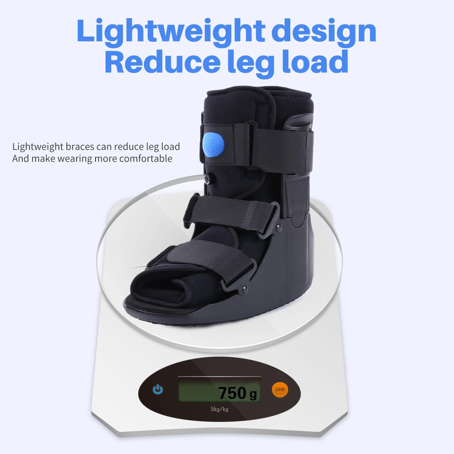 Veanvoky Inflatable Walking Boot, Air Cam Walker Fracture Boot Orthopaedic boot for Sprained Ankle, Short Air Walker Brace for Broken Foot Achilles Tendon Injury Black (Medium)