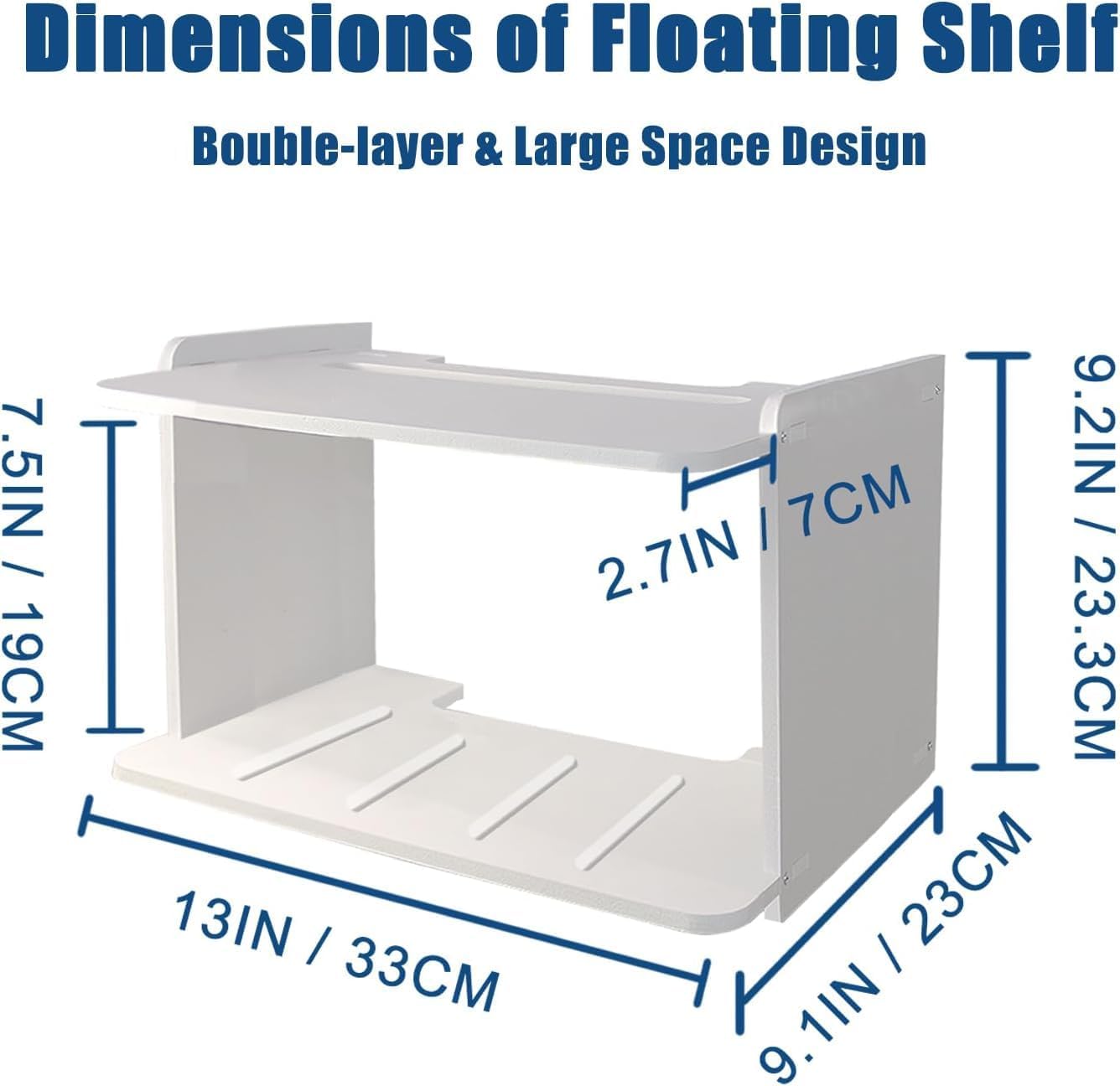 Yemotopro 2 Projector Shelf for Wall Thickened Big Space Heat Dissipation Layers Shelf for Projector, WiFi Router