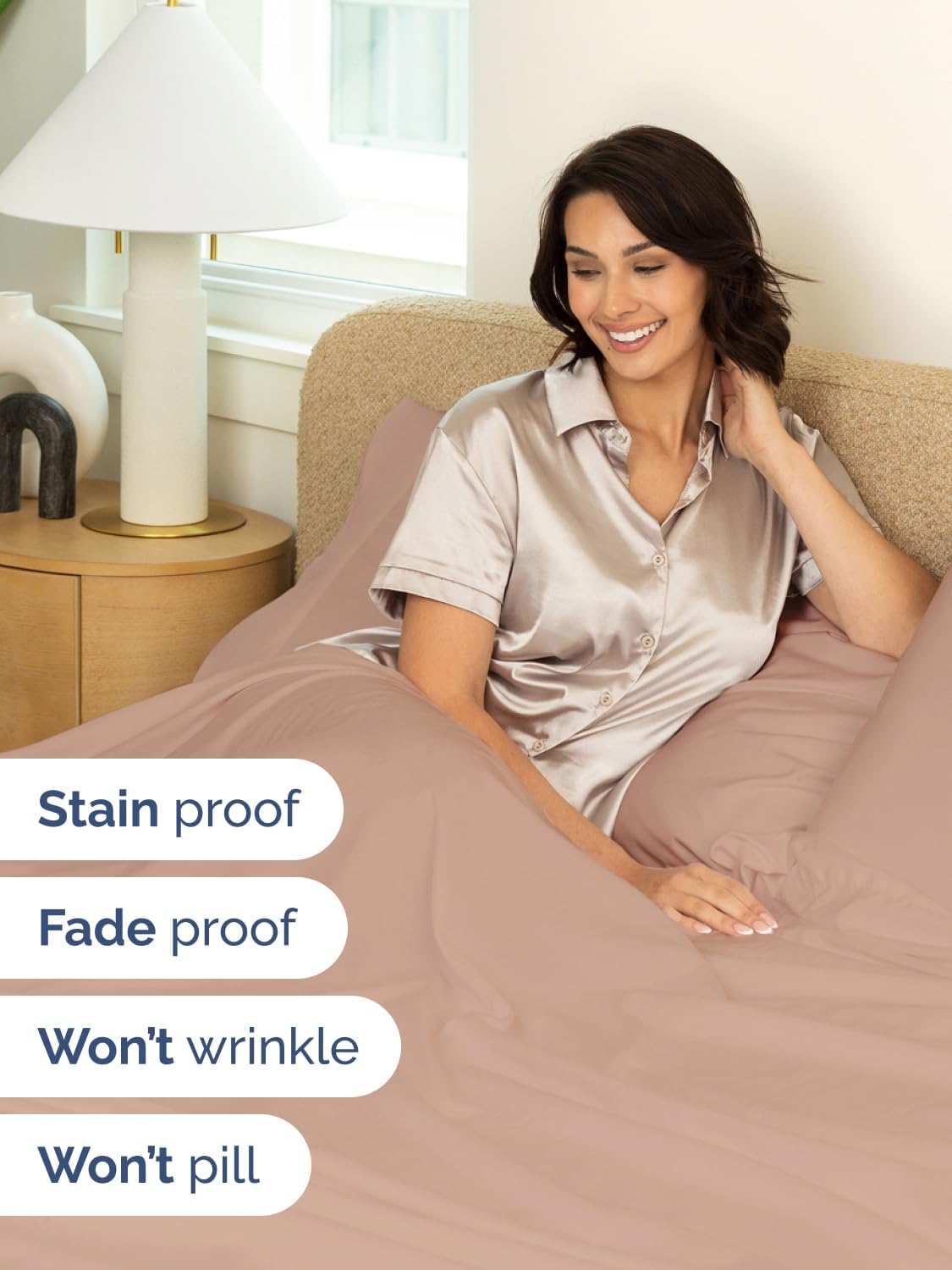 Skiennix Extra Deep Cal King Sheet Set | 6-Piece Breathable Cooling Bedding - Soft, Wrinkle-Free Mauve