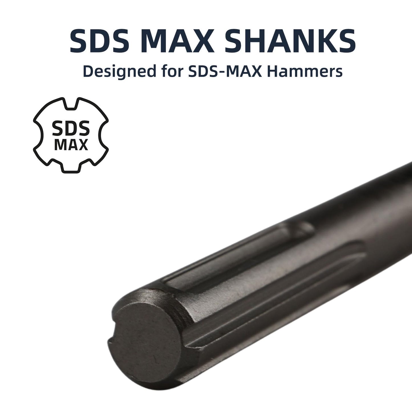 32" SDS Max 3pc Set - 1 Inch Flat Chisel, Point Chisel and 3 Inch Scaling Chisels - Masonry Concrete Drill Bit Set 40Cr Steel SDS Max Bits Rotary Hammer Drill for Brick Stone Concrete