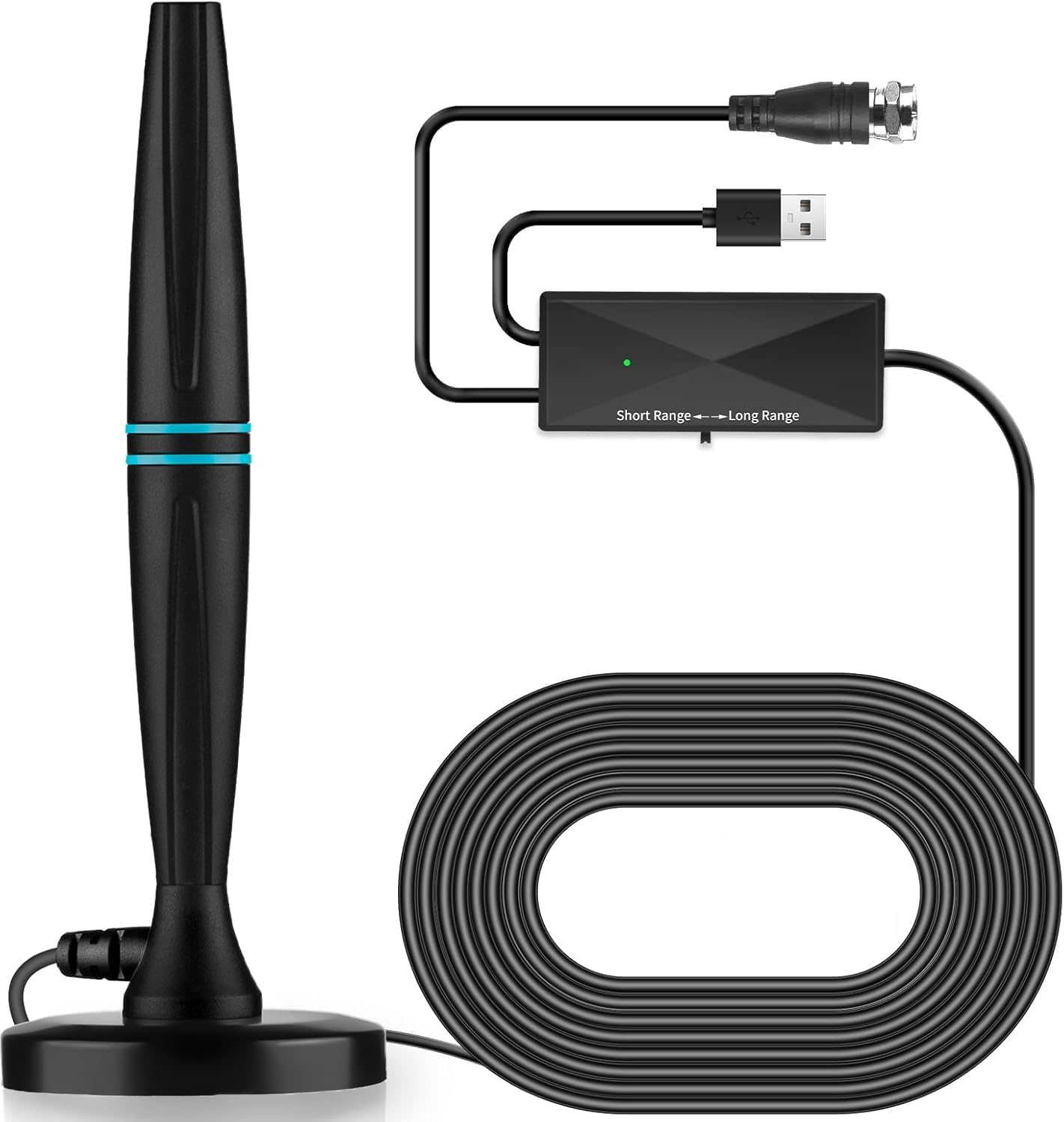 Lyrwihn 4K 1080p 18ft TV Antenna Indoor, Antenna for Smart TV, Support with Signal Booster for Local Channels, Long