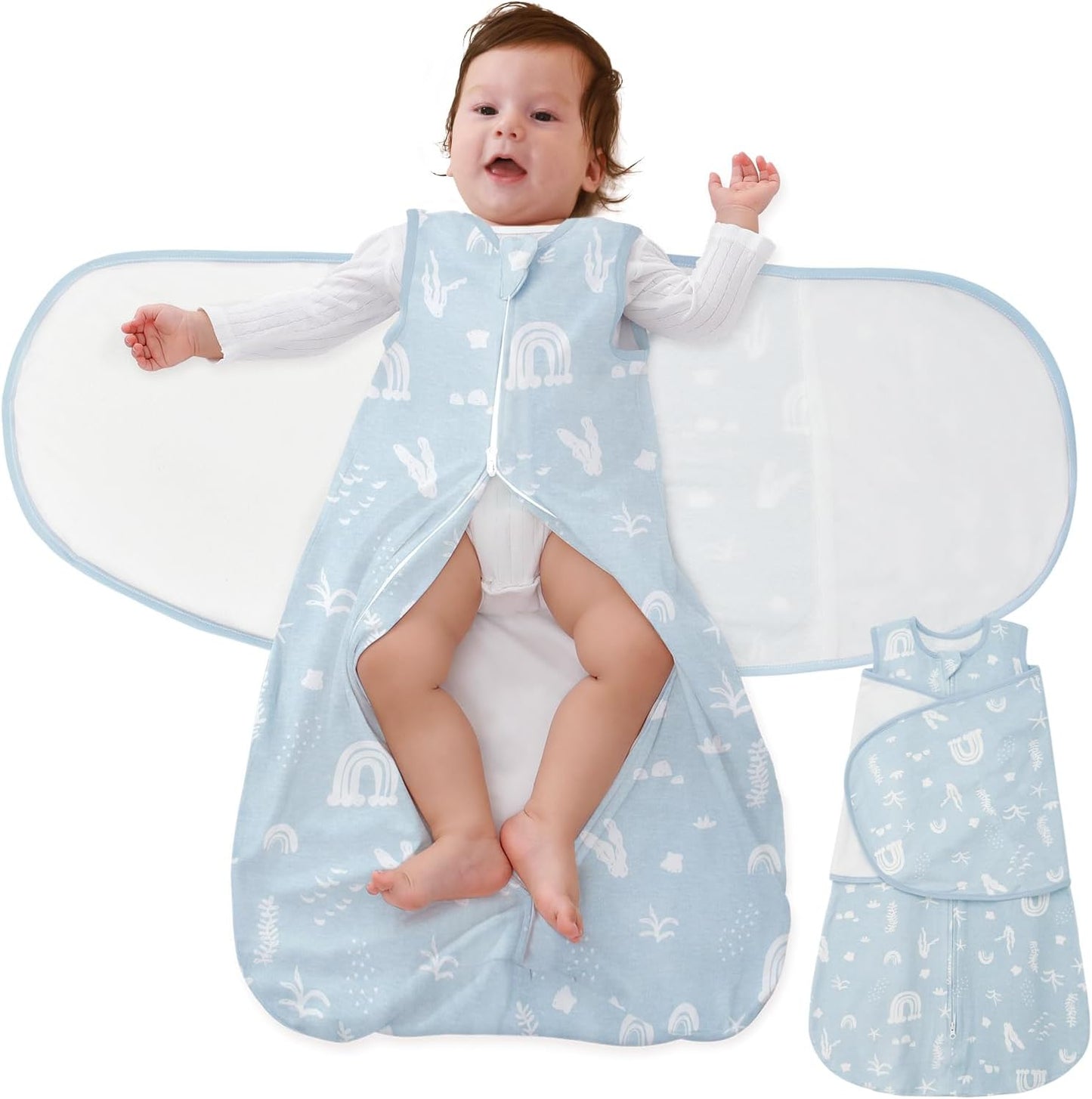 Skiennix Baby Swaddle Sleep Sack - 1.0 Tog Wearable Blanket for Newborns 0-3 Months | Reduces Startle Reflex