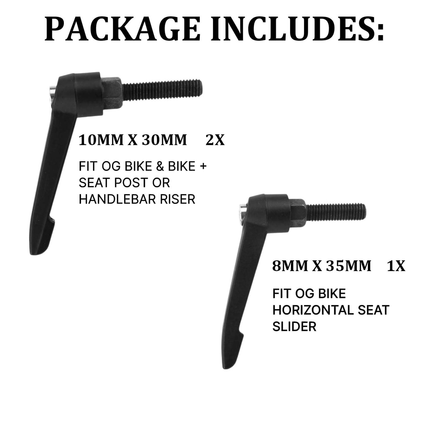 Replacement Seat & Handlebars Slide Adjustment Handles - L Handle for All Bikes + and Cross Training Bike & + (3)